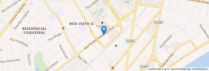 Mapa de ubicacion de Estacionamento Fórum en ブラジル, 南東部地域, エスピリト サント, Região Geográfica Intermediária De Vitória, Região Metropolitana Da Grande Vitória, ヴィラ・ヴェーリャ, Microrregião Vitória.