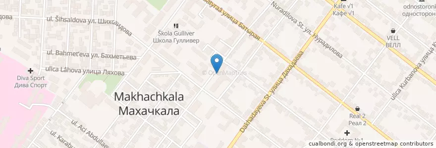 Mapa de ubicacion de Автомойка en ロシア, 北カフカース連邦管区, Дагестан, Городской Округ Махачкала.