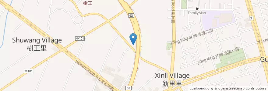 Mapa de ubicacion de 全國加油站 en 台湾, 台中市, 大里区.