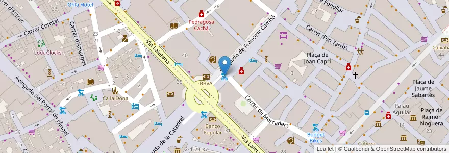 Mapa de ubicacion de 460 - (PK) Av. Francesc Cambó 10 en 스페인, Catalunya, Barcelona, Barcelonès, 바르셀로나.