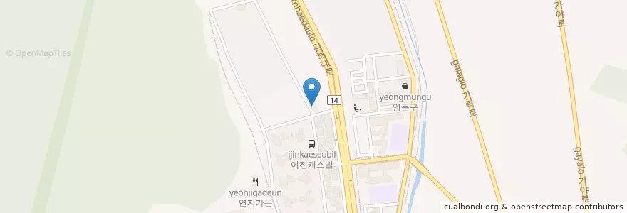 Mapa de ubicacion de 온사랑교회 en 대한민국, 경상남도, 김해시.