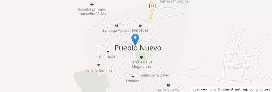 Mapa de ubicacion de juzgado en 尼加拉瓜, Estelí, Pueblo Nuevo (Municipio).