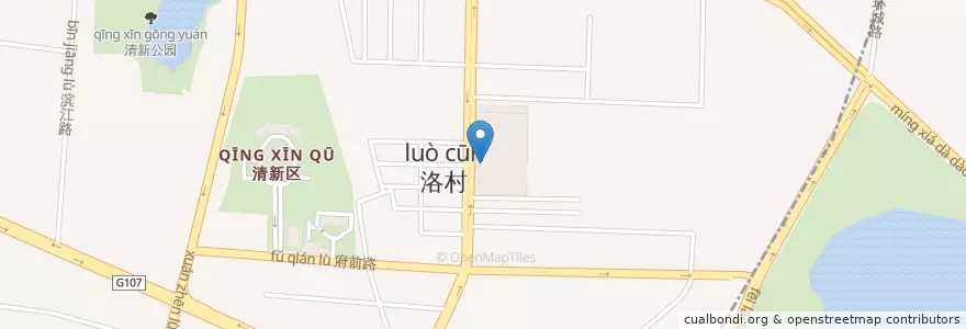 Mapa de ubicacion de KFC en 中国, 广东省, 清远市 (Qingyuan), 清新区 (Qingxin).