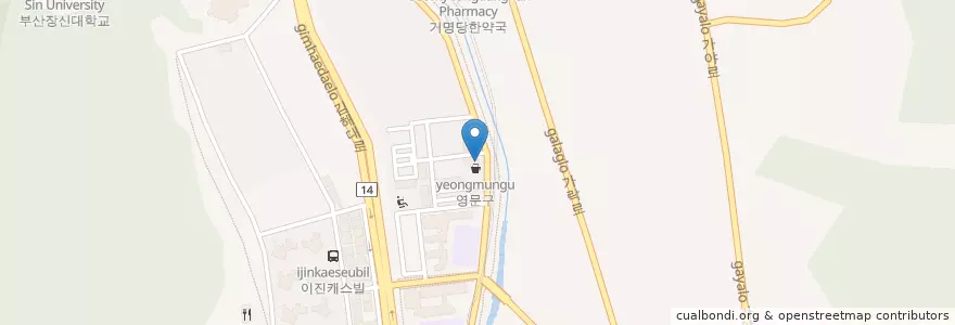 Mapa de ubicacion de 간이역 en Corea Del Sud, Sud Gyeongsang, 김해시.
