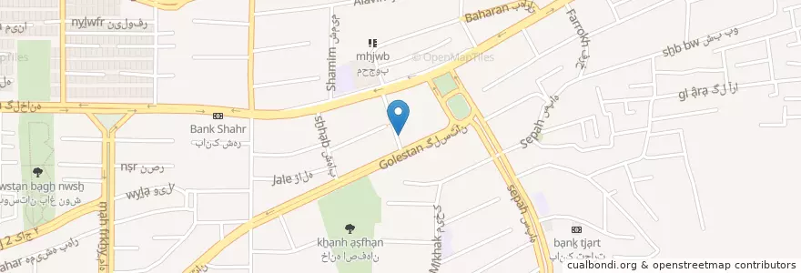 Mapa de ubicacion de دولپی en イラン, エスファハーン, شهرستان اصفهان, بخش مرکزی شهرستان اصفهان, اصفهان.