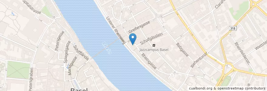 Mapa de ubicacion de Zum Schmale Wurf en Svizzera, Basilea Città, Basel.