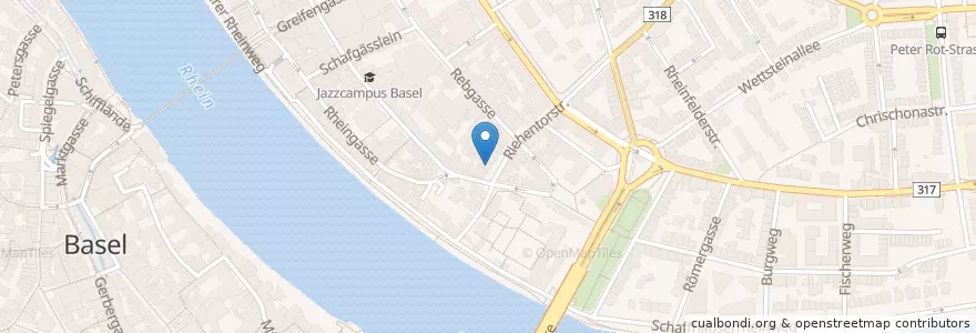 Mapa de ubicacion de zum Rebhaus en Schweiz/Suisse/Svizzera/Svizra, Basel-Stadt, Basel.