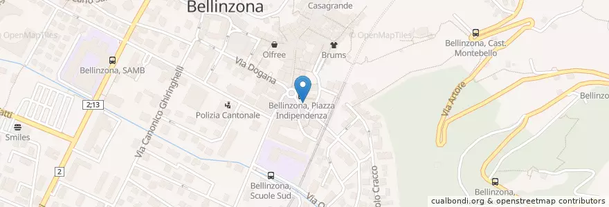 Mapa de ubicacion de pharamcieplus malè en İsviçre, Ticino, Distretto Di Bellinzona, Circolo Di Bellinzona, Bellinzona.