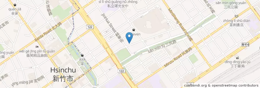 Mapa de ubicacion de 臺灣新光商業銀行 en 臺灣, 臺灣省, 新竹市, 東區.