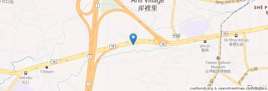 Mapa de ubicacion de 全國加油站 en 臺灣, 臺中市, 神岡區.