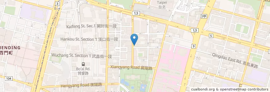Mapa de ubicacion de 鯊魚咬吐司 en تايوان, تايبيه الجديدة, تايبيه, 中正區.