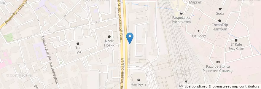 Mapa de ubicacion de Шоколадница en Rússia, Distrito Federal Central, Москва, Центральный Административный Округ, Басманный Район.