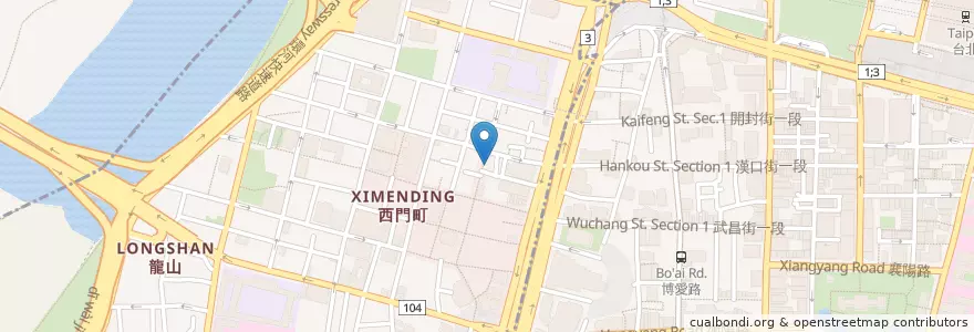 Mapa de ubicacion de 幸春三兄妹豆花 en 臺灣, 新北市, 臺北市, 萬華區.