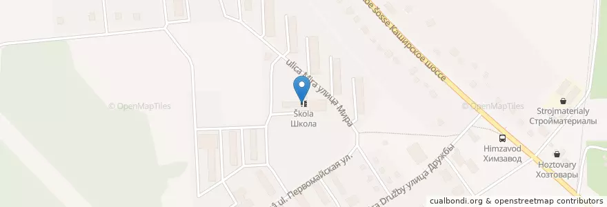 Mapa de ubicacion de Школа en ロシア, 中央連邦管区, モスクワ州, Городской Округ Ступино.