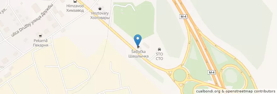 Mapa de ubicacion de Шашлычка en 俄罗斯/俄羅斯, Центральный Федеральный Округ, 莫斯科州, Городской Округ Ступино.