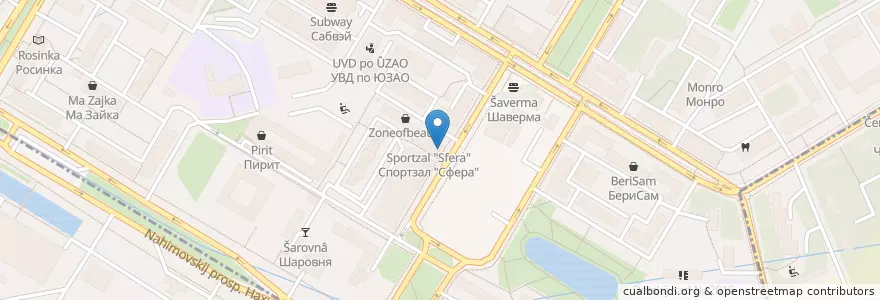 Mapa de ubicacion de БестКлиник en Rusia, Центральный Федеральный Округ, Москва, Юго-Западный Административный Округ, Академический Район.