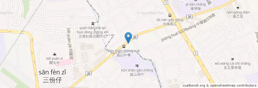 Mapa de ubicacion de 臺灣土地銀行 en 臺灣, 臺南市, 永康區.