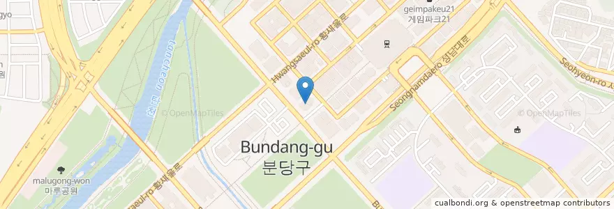 Mapa de ubicacion de NH농협은행 en Korea Selatan, Gyeonggi, 분당구.