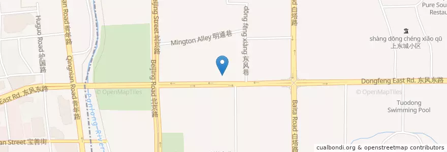 Mapa de ubicacion de 中国银行 en Chine, Yunnan, 昆明市, 盘龙区, 拓东街道.
