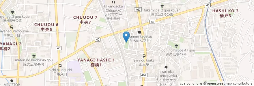 Mapa de ubicacion de ベンチ en Giappone, Prefettura Di Kanagawa, 大和市.
