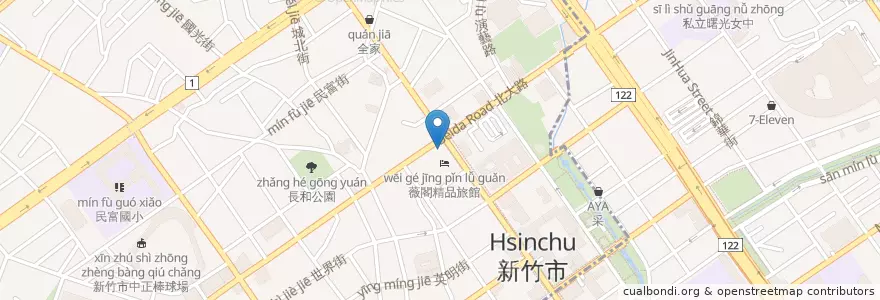 Mapa de ubicacion de 台北富邦商業銀行 en تایوان, 臺灣省, سینچو, 北區.