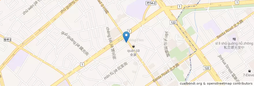 Mapa de ubicacion de 日盛國際商業銀行 en 臺灣, 臺灣省, 新竹市, 北區.