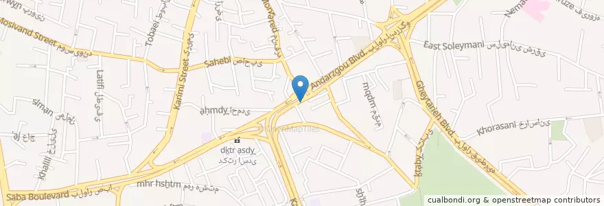 Mapa de ubicacion de امیر چاکلت en Irão, Teerã, شهرستان شمیرانات, Teerã, بخش رودبار قصران.