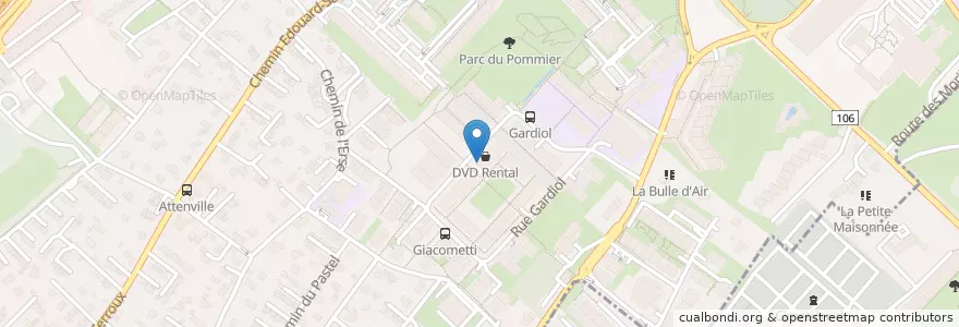 Mapa de ubicacion de Chez Nina en Schweiz/Suisse/Svizzera/Svizra, Genève, Genève, Le Grand-Saconnex.