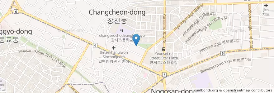 Mapa de ubicacion de 豚人 en 大韓民国, ソウル, 麻浦区.