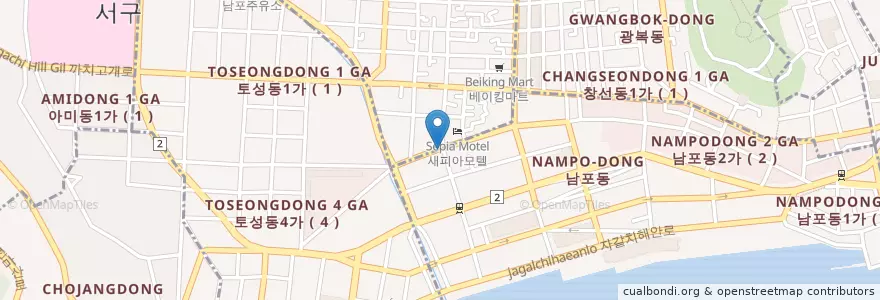 Mapa de ubicacion de 海物天地 en Республика Корея, Пусан.