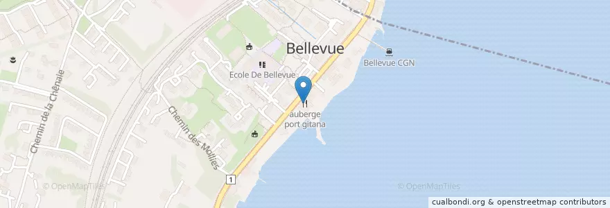 Mapa de ubicacion de auberge port gitana en Svizzera, Ginevra, Ginevra, Bellevue.