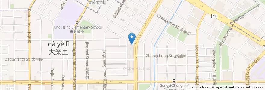 Mapa de ubicacion de Times en Taiwan, Taichung, West District.