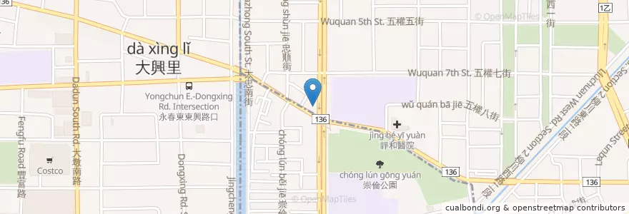 Mapa de ubicacion de 台灣中油 en تايوان, تاي شانغ, 南區.