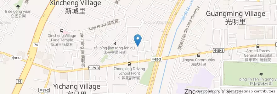 Mapa de ubicacion de 寬華薑母鴨 en Taiwan, 臺中市, 太平區.