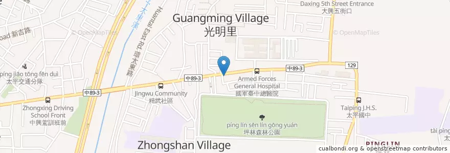 Mapa de ubicacion de 弎九五平價牛排 en Taiwan, Taichung, 太平區.
