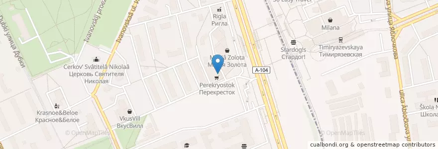 Mapa de ubicacion de KFC en Rússia, Distrito Federal Central, Москва, Северный Административный Округ, Тимирязевский Район.