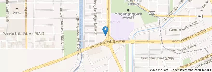 Mapa de ubicacion de 拉亞漢堡 en تايوان, تاي شانغ, 南區.
