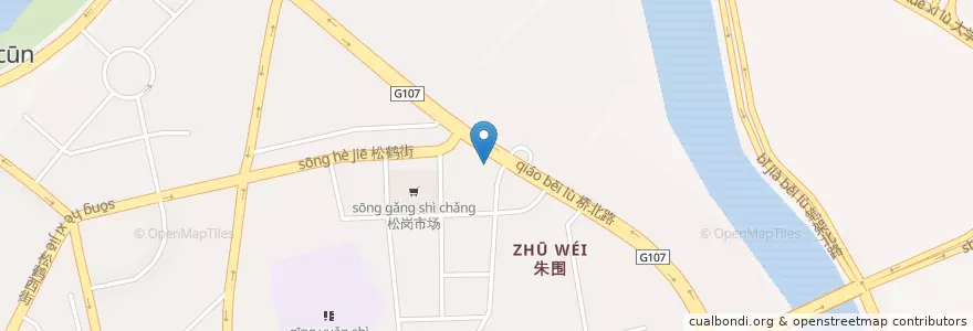 Mapa de ubicacion de 朱围综合批发市场 en 中国, 广东省, 清远市, 清城区, 凤城街办.