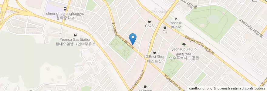 Mapa de ubicacion de Domino's Pizza en 대한민국, 인천, 연수구.