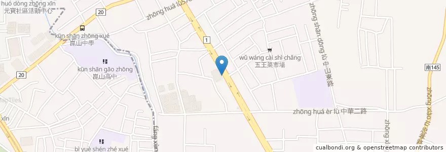 Mapa de ubicacion de 國泰世華商業銀行 en Taiwan, Tainan, Yongkang.