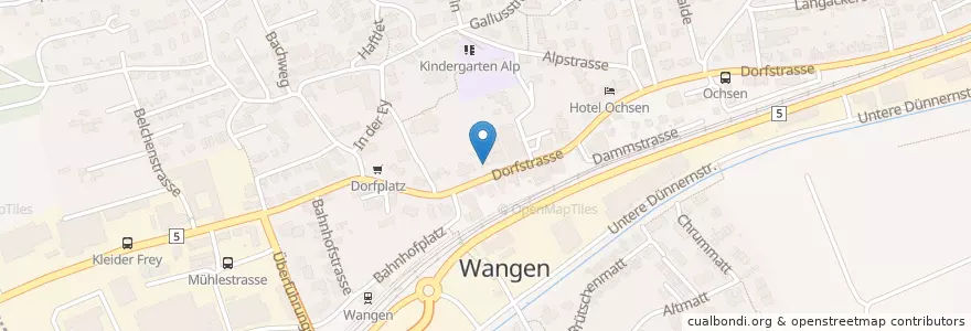Mapa de ubicacion de Raiffeisenbank Untergäu en İsviçre, Solothurn, Amtei Olten-Gösgen, Bezirk Olten, Wangen Bei Olten.