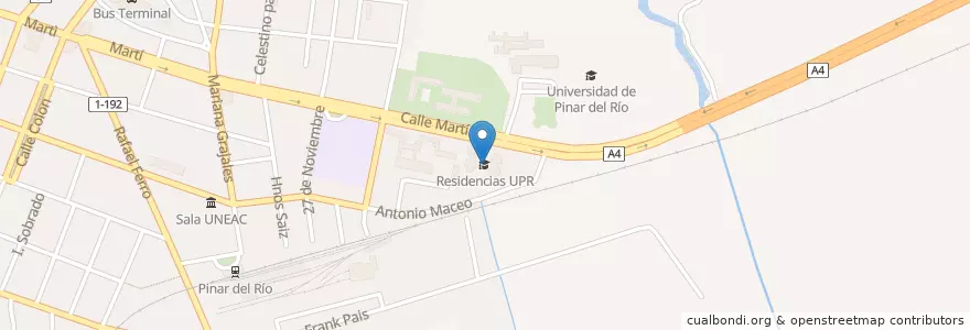 Mapa de ubicacion de Residencias UPR en Kuba, Pinar Del Río, Pinar Del Río, Ciudad De Pinar Del Río.