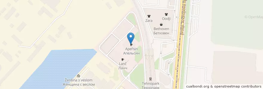Mapa de ubicacion de Апельсин en 러시아, Центральный Федеральный Округ, Москва, Южный Административный Округ, Даниловский Район.