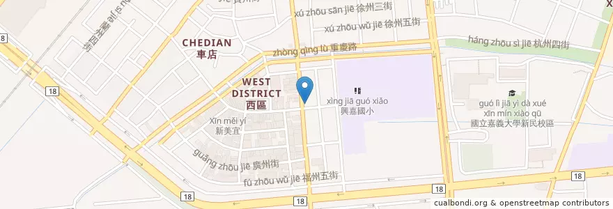 Mapa de ubicacion de A-bao house en 台湾, 台湾省, 嘉義市, 嘉義県, 西区.