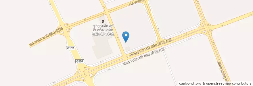 Mapa de ubicacion de 万科华府幼儿园 en 중국, 광둥성, 清远市 (Qingyuan), 清城区 (Qingcheng), 洲心街办.