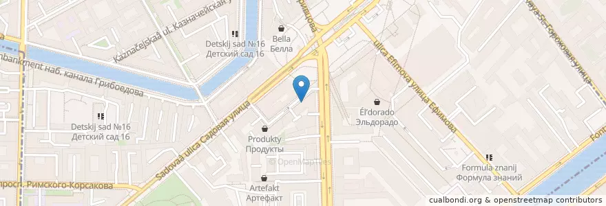 Mapa de ubicacion de Кальян Хочу! en Rusia, Северо-Западный Федеральный Округ, Óblast De Leningrado, San Petersburgo, Адмиралтейский Район, Сенной Округ.