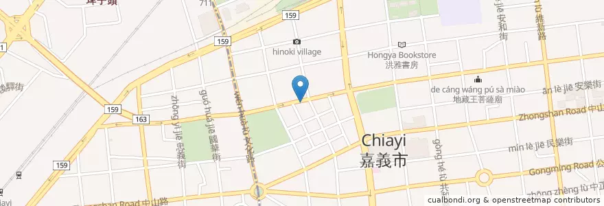 Mapa de ubicacion de 美中好茶莊 en Taiwan, Taiwan Province, Chiayi, Chiayi County, East District.