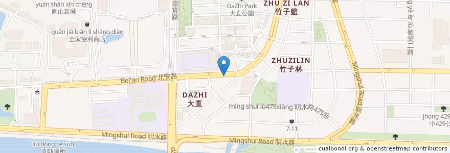 Mapa de ubicacion de 臺灣鹽酥雞創始總店 en Taiwán, Nuevo Taipéi, Taipéi, 中山區.