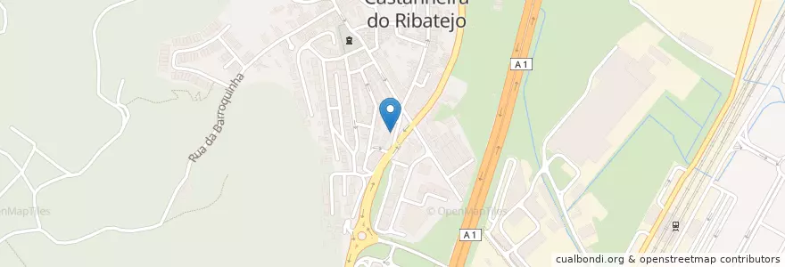 Mapa de ubicacion de O CHICO en البرتغال, Área Metropolitana De Lisboa, Lisboa, Grande Lisboa, Vila Franca De Xira, Castanheira Do Ribatejo E Cachoeiras.