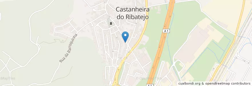 Mapa de ubicacion de Correios en Portugal, Aire Métropolitaine De Lisbonne, Lisbonne, Grande Lisboa, Vila Franca De Xira, Castanheira Do Ribatejo E Cachoeiras.